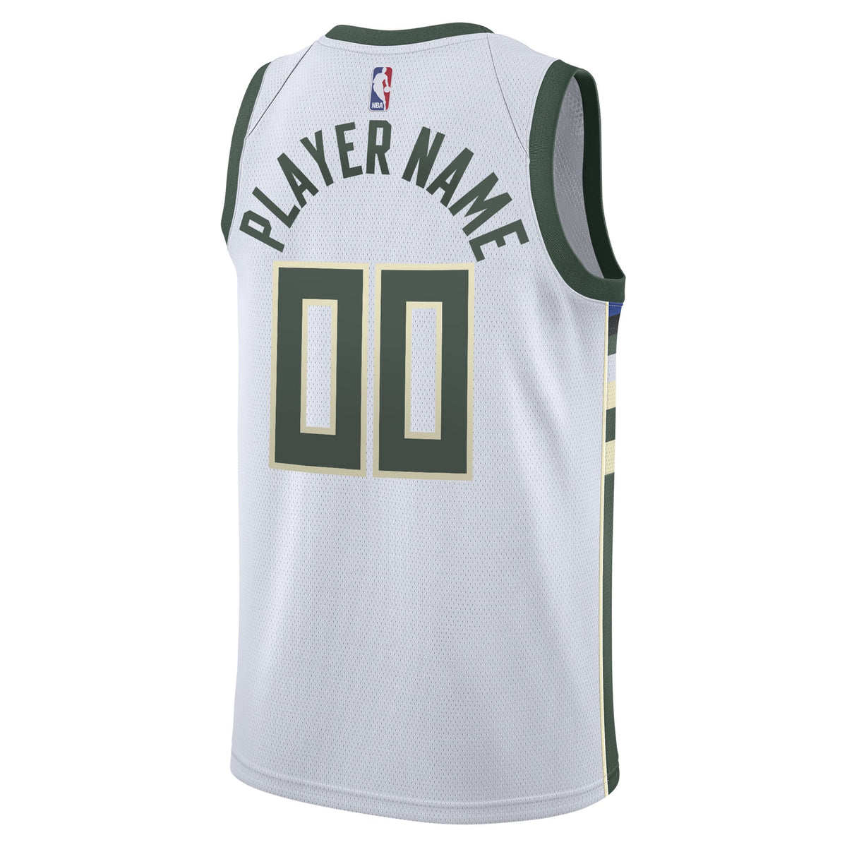 Men's Milwaukee Bucks Nike White 2020/21 Swingman Custom Jersey - Association Edition