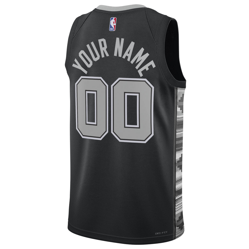 Unisex San Antonio Spurs Jordan Brand Black 2022/23 Swingman Custom Jersey - Statement Edition