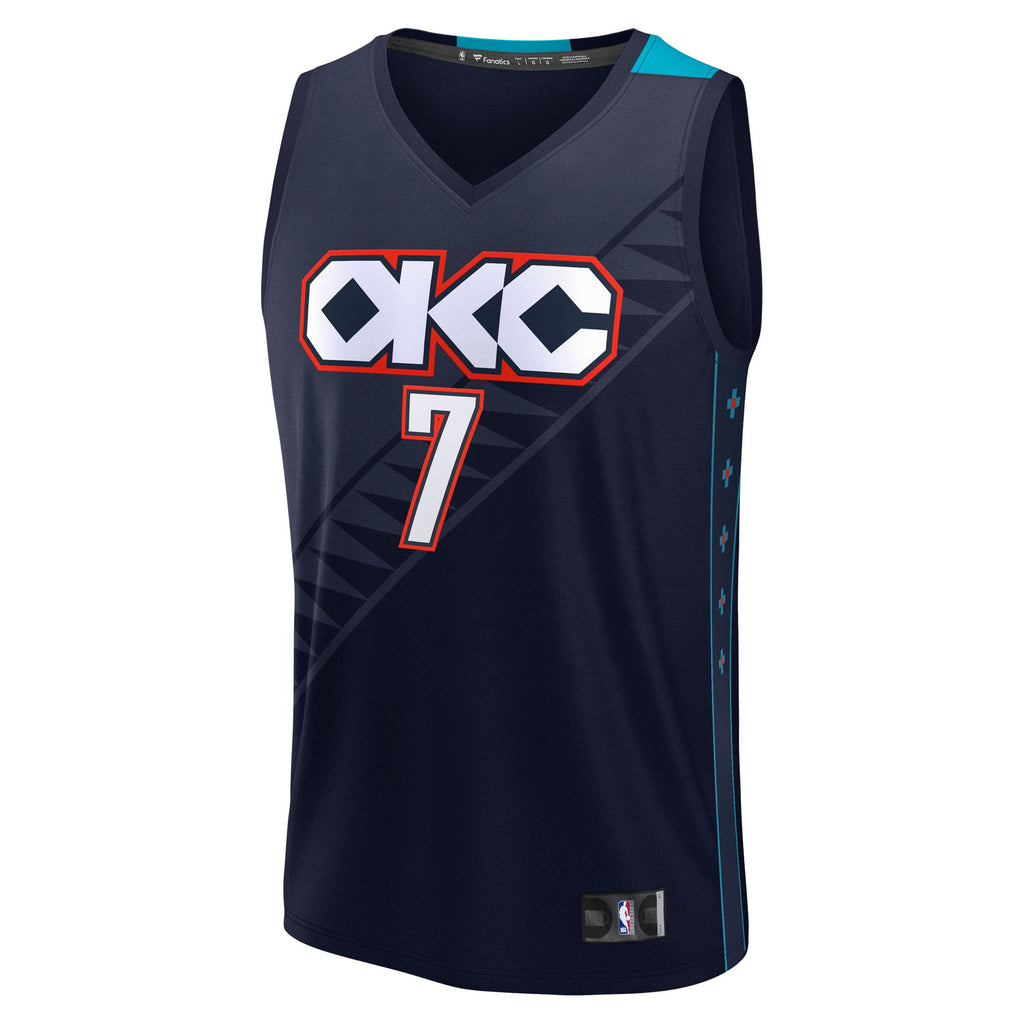 Men's Oklahoma City Thunder Chet Holmgren Fanatics Navy 2025/26 City Edition Fast Break Jersey