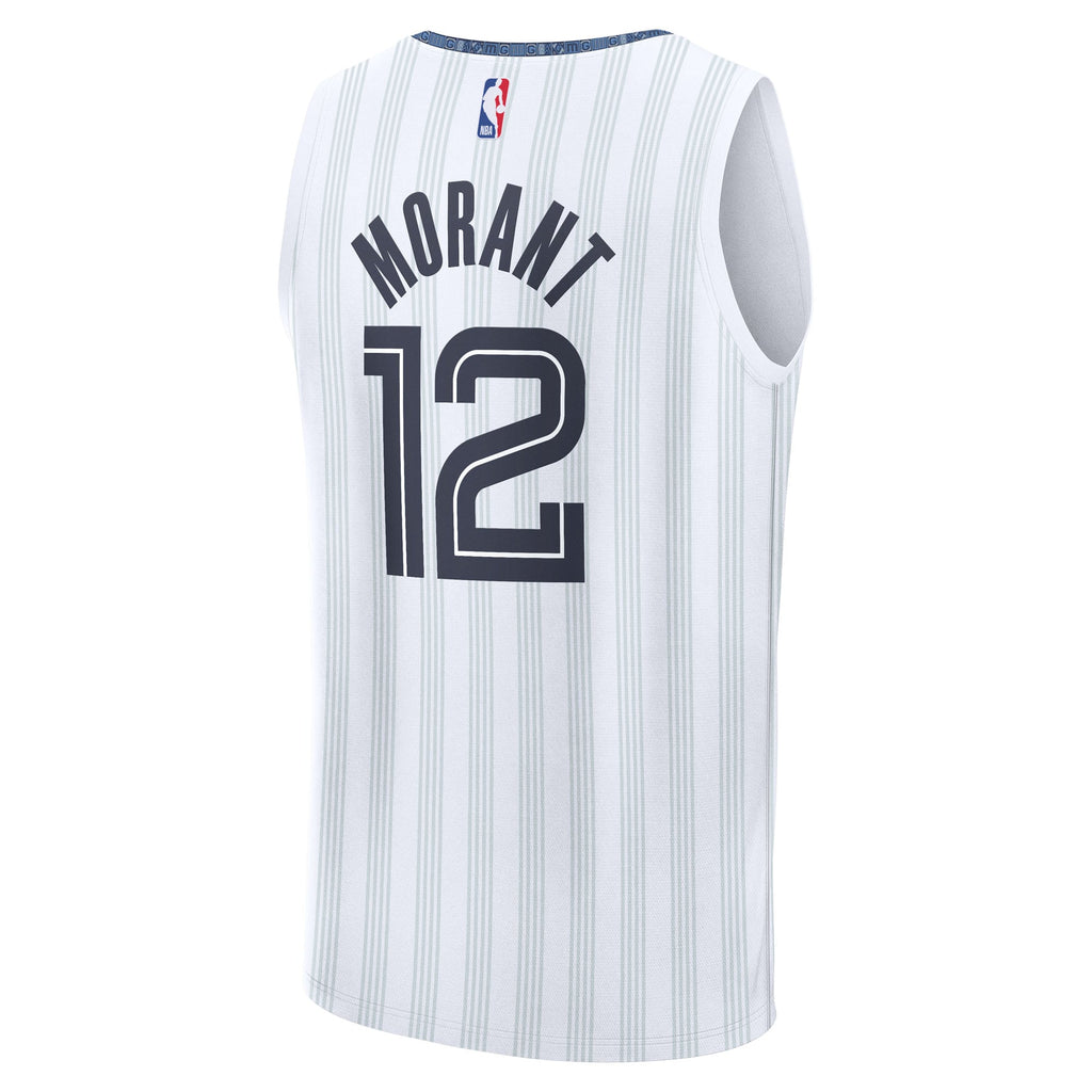 Men's Memphis Grizzlies Ja Morant Fanatics White 2025/26 City Edition Fast Break Jersey