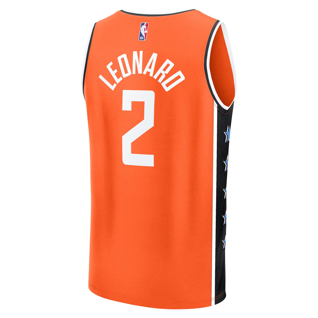 Youth LA Clippers Kawhi Leonard Fanatics Orange 2025/26 City Edition Fast Break Jersey