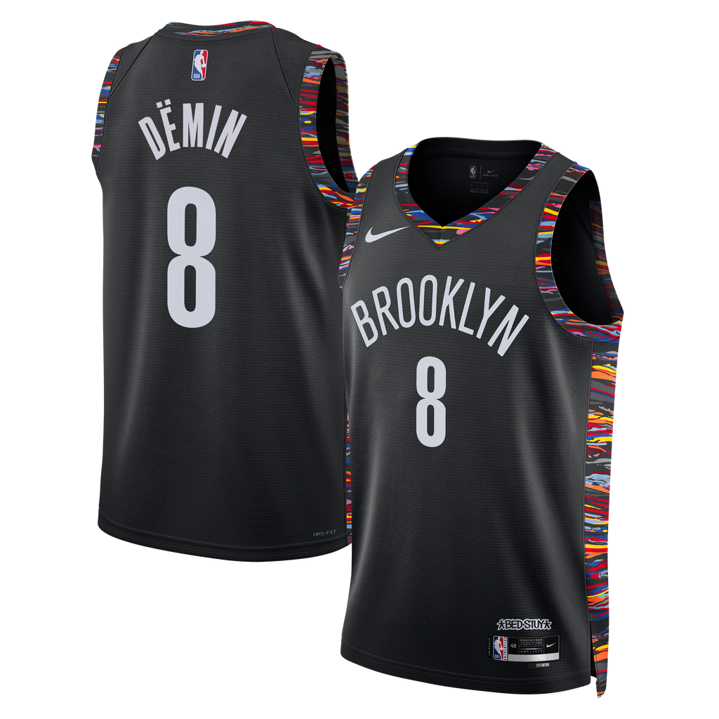 Unisex Brooklyn Nets Egor Dëmin Nike Black 2025/26 Swingman Jersey - City Edition