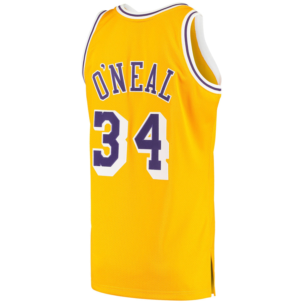 Men's Los Angeles Lakers Shaquille O'Neal Mitchell & Ness Gold 1996/97 Hardwood Classics Authentic Jersey