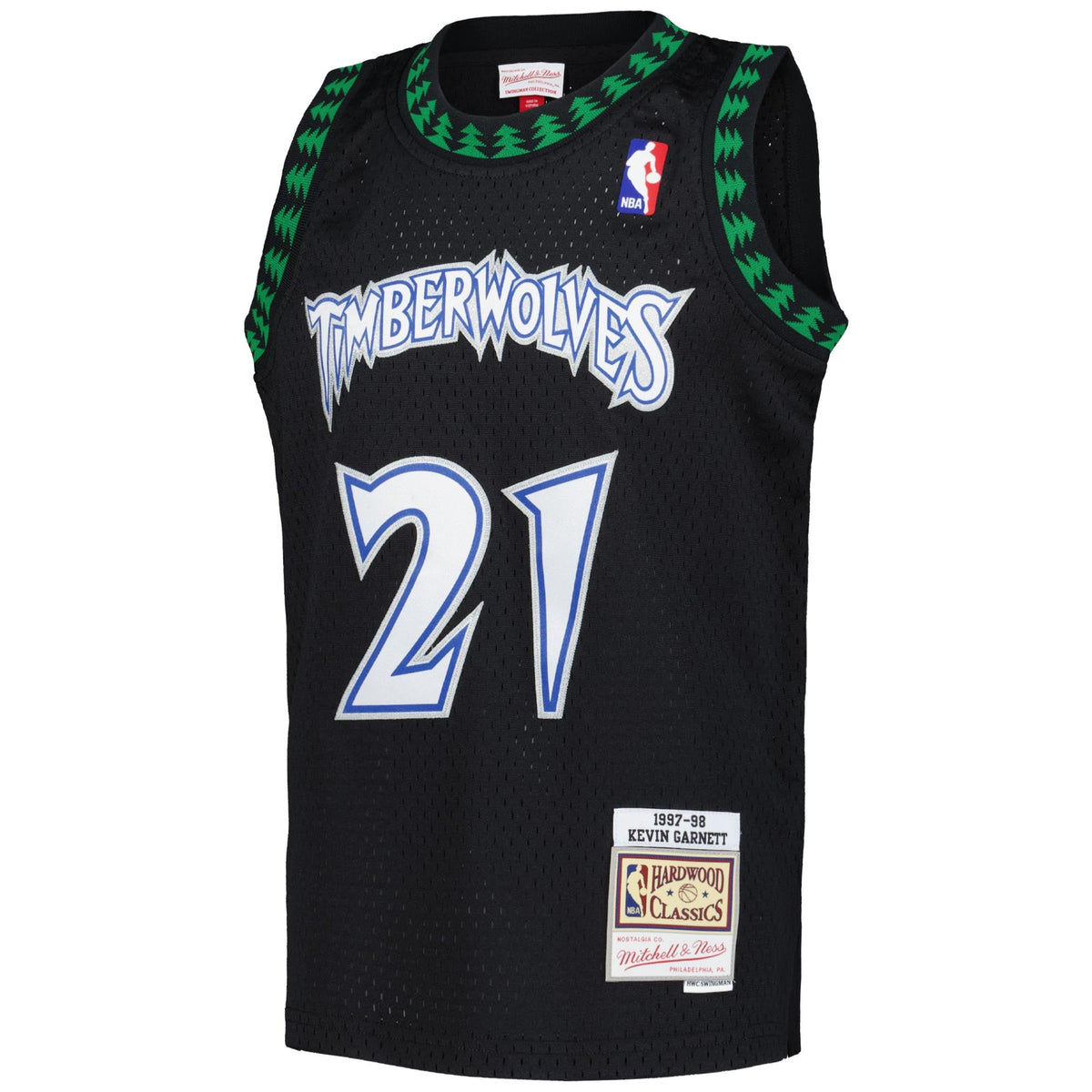 Youth Minnesota Timberwolves Kevin Garnett Mitchell & Ness Black 1997/98 Hardwood Classics Swingman Jersey
