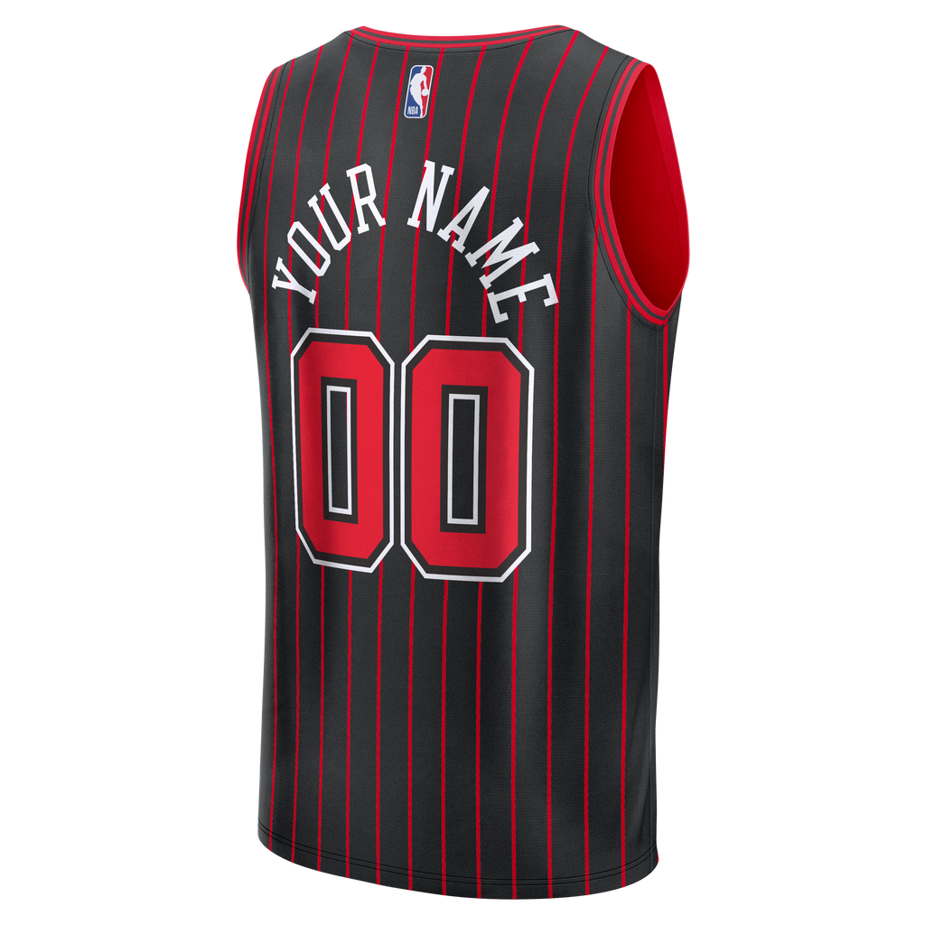 Men's Chicago Bulls  Fanatics Black Fast Break Custom Jersey - Icon Edition