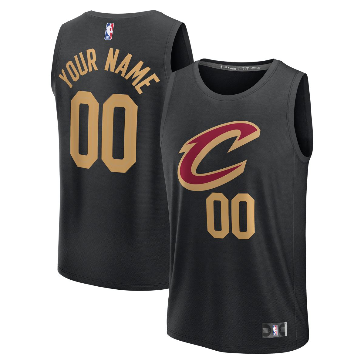 Men's Cleveland Cavaliers  Fanatics Black Fast Break Custom Jersey - Icon Edition