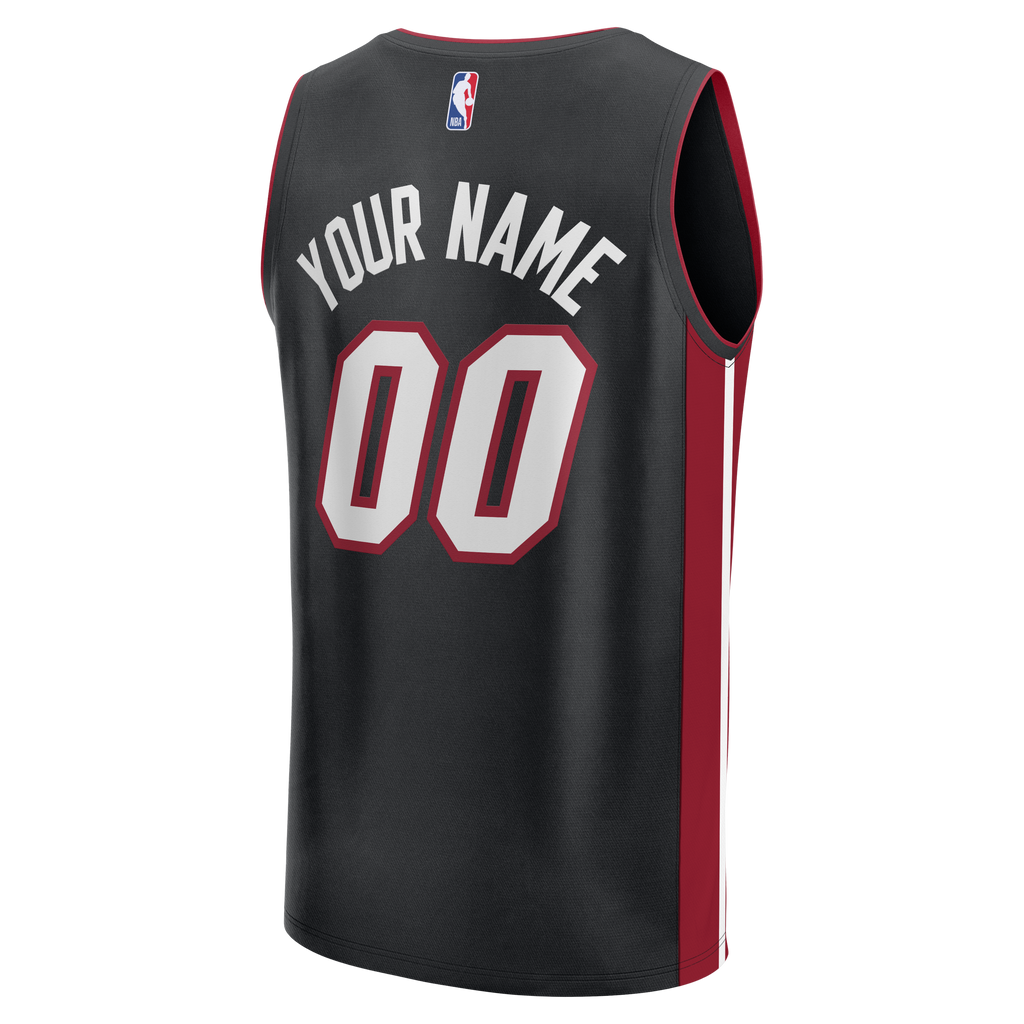 Men's Miami Heat  Fanatics Black Fast Break Custom Jersey - Icon Edition