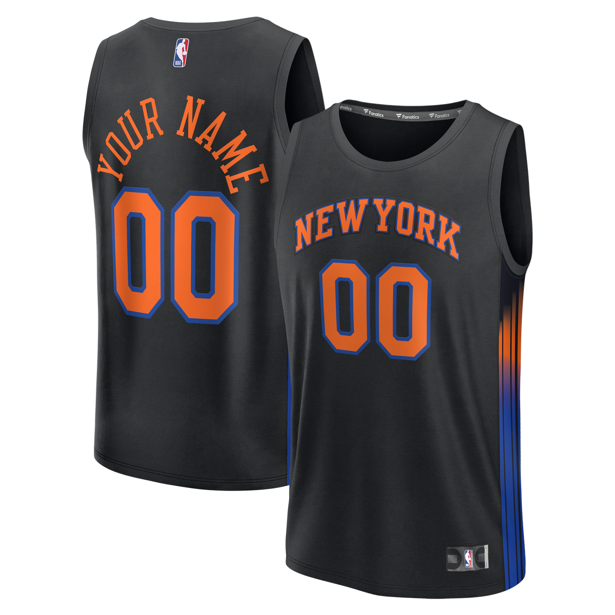 Men's New York Knicks  Fanatics Black Fast Break Custom Jersey - Icon Edition