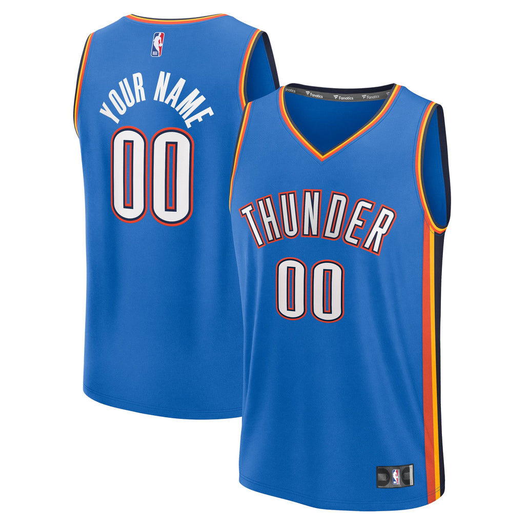Men's Oklahoma City Thunder Fanatics Blue Fast Break Custom Jersey - Icon Edition