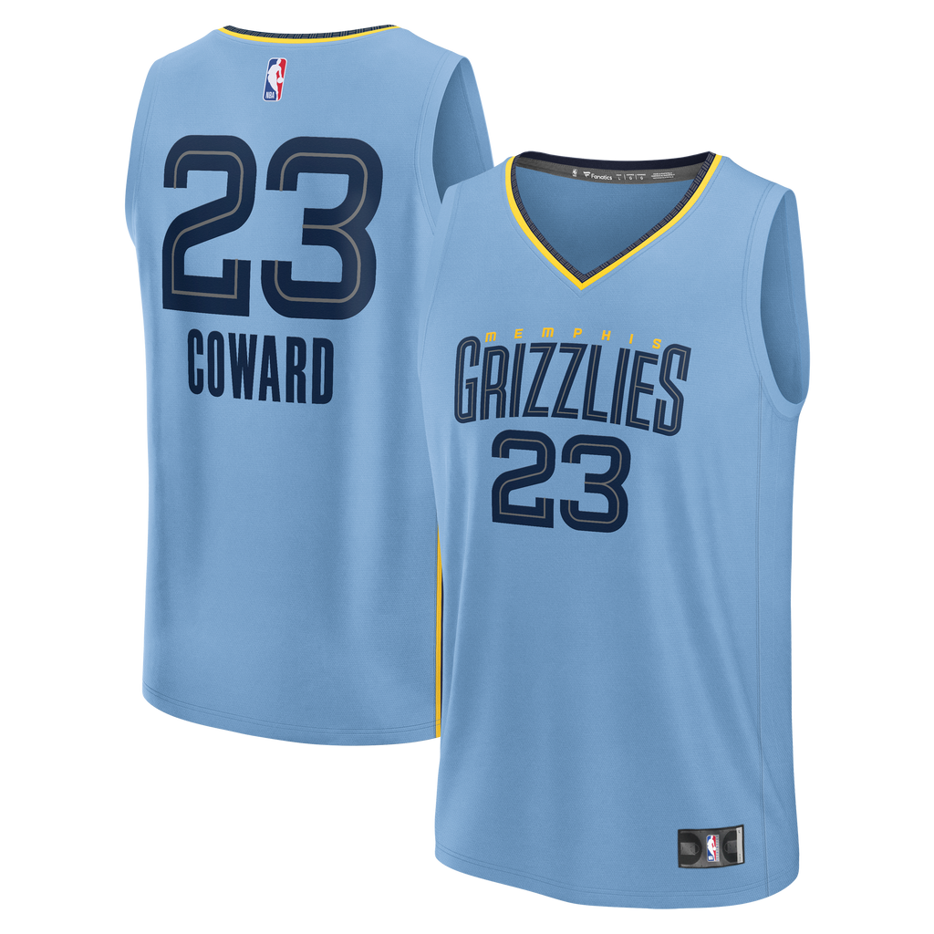 Men's Memphis Grizzlies Cedric Coward Fanatics Light Blue Fast Break Replica Player Jersey - Statement Edition