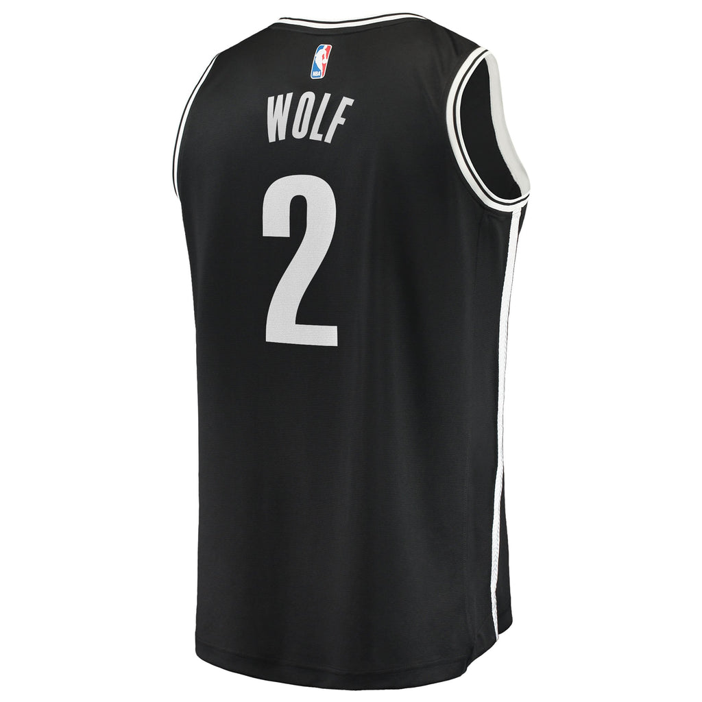 Men's Brooklyn Nets Daniel Wolf Fanatics Black Fast Break Replica Jersey - Icon Edition