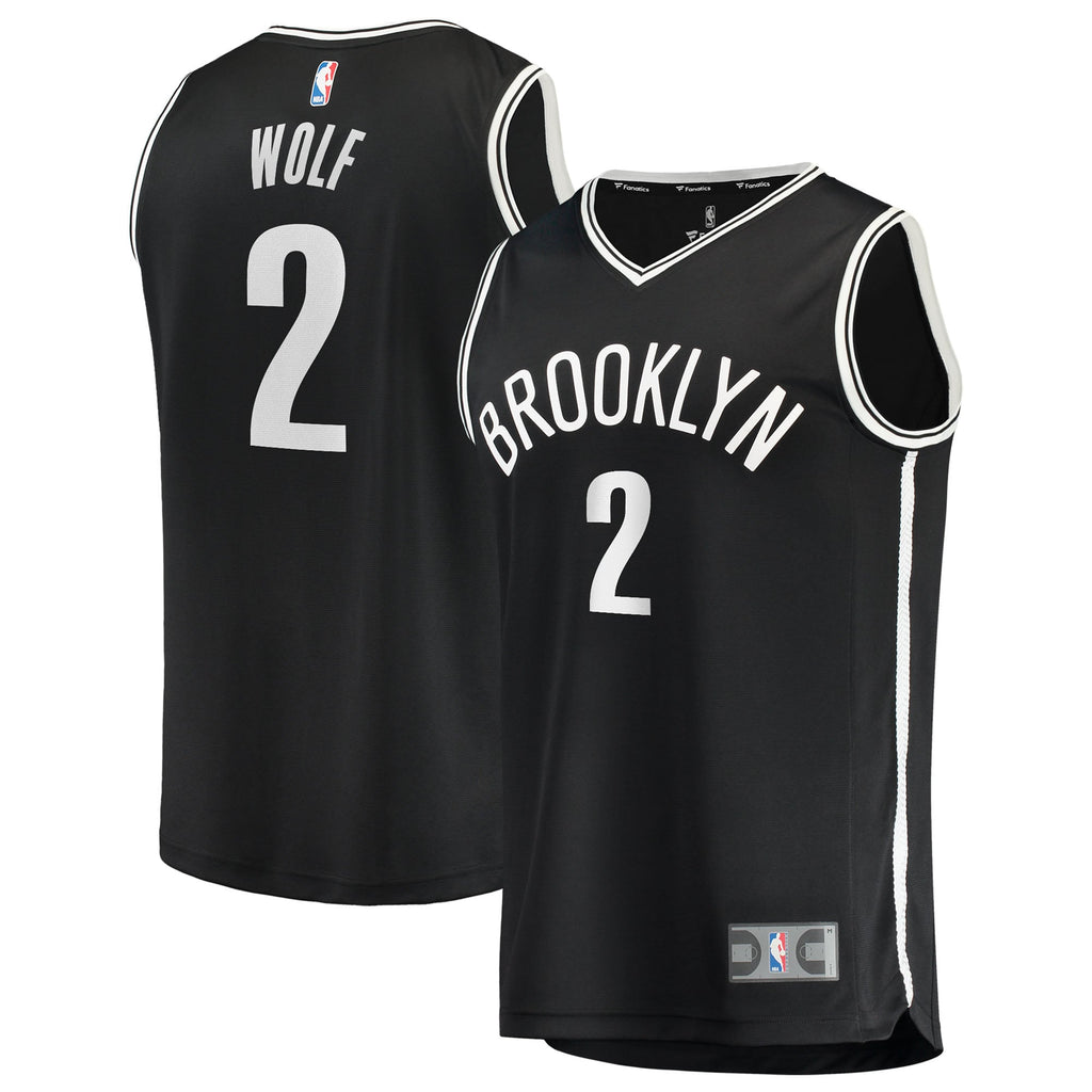 Men's Brooklyn Nets Daniel Wolf Fanatics Black Fast Break Replica Jersey - Icon Edition