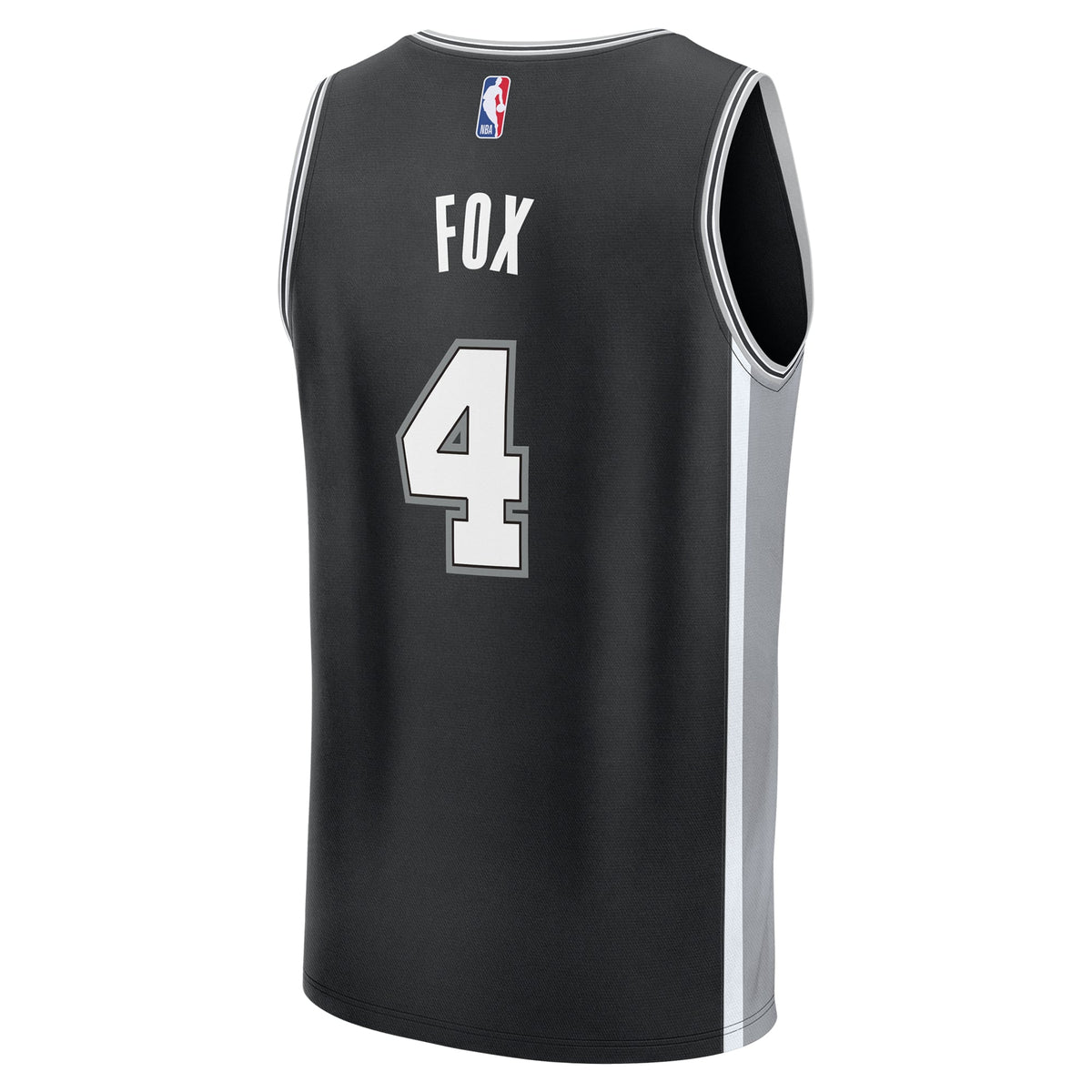 Men's San Antonio Spurs De'Aaron Fox Fanatics Black Fast Break Replica Player Jersey - Icon Edition