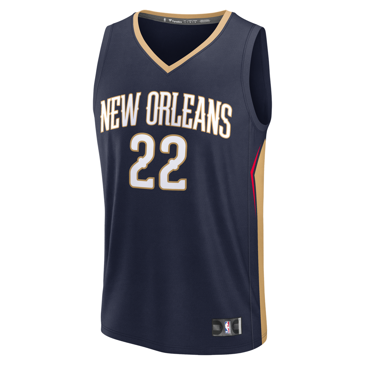 Men's New Orleans Pelicans Derik Queen Fanatics Navy Fast Break Replica Jersey - Icon Edition