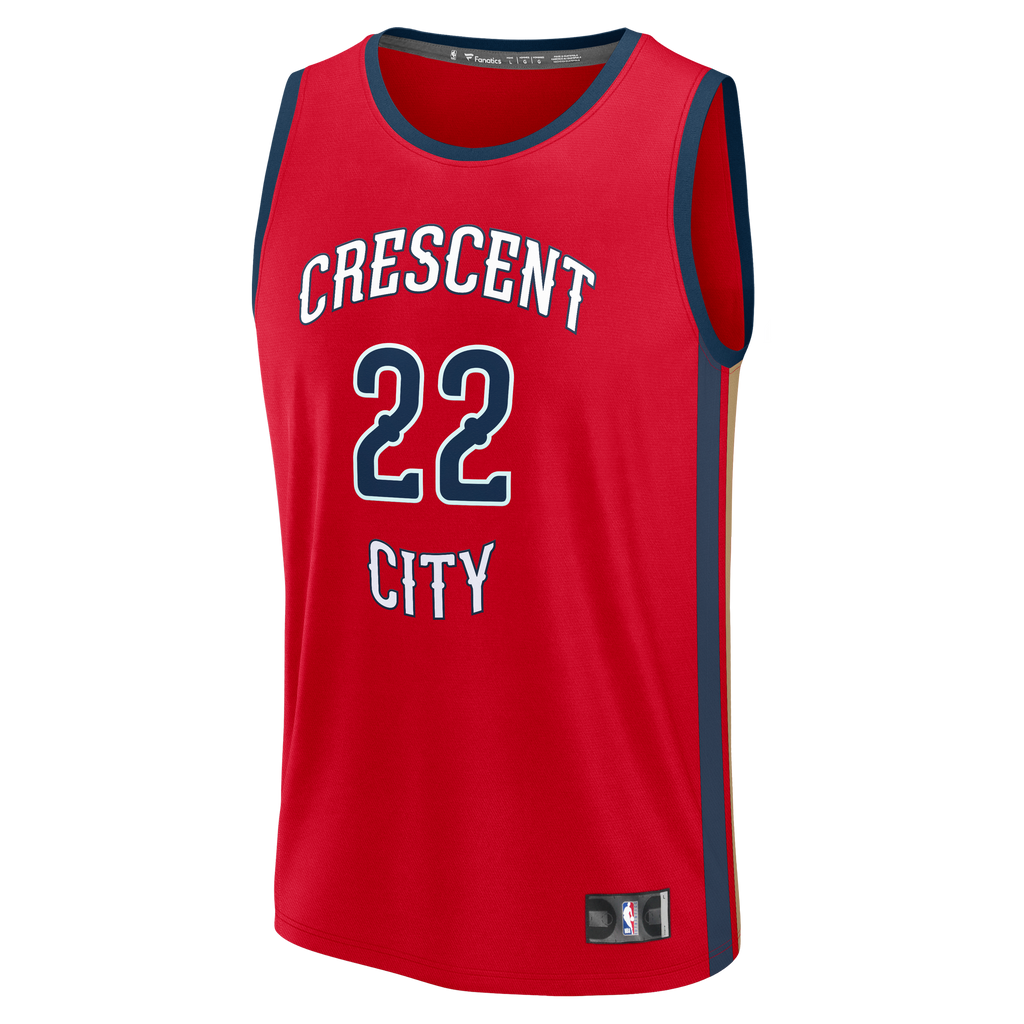Men's New Orleans Pelicans Derik Queen Fanatics Red Fast Break Replica Player Jersey - Statement Edition
