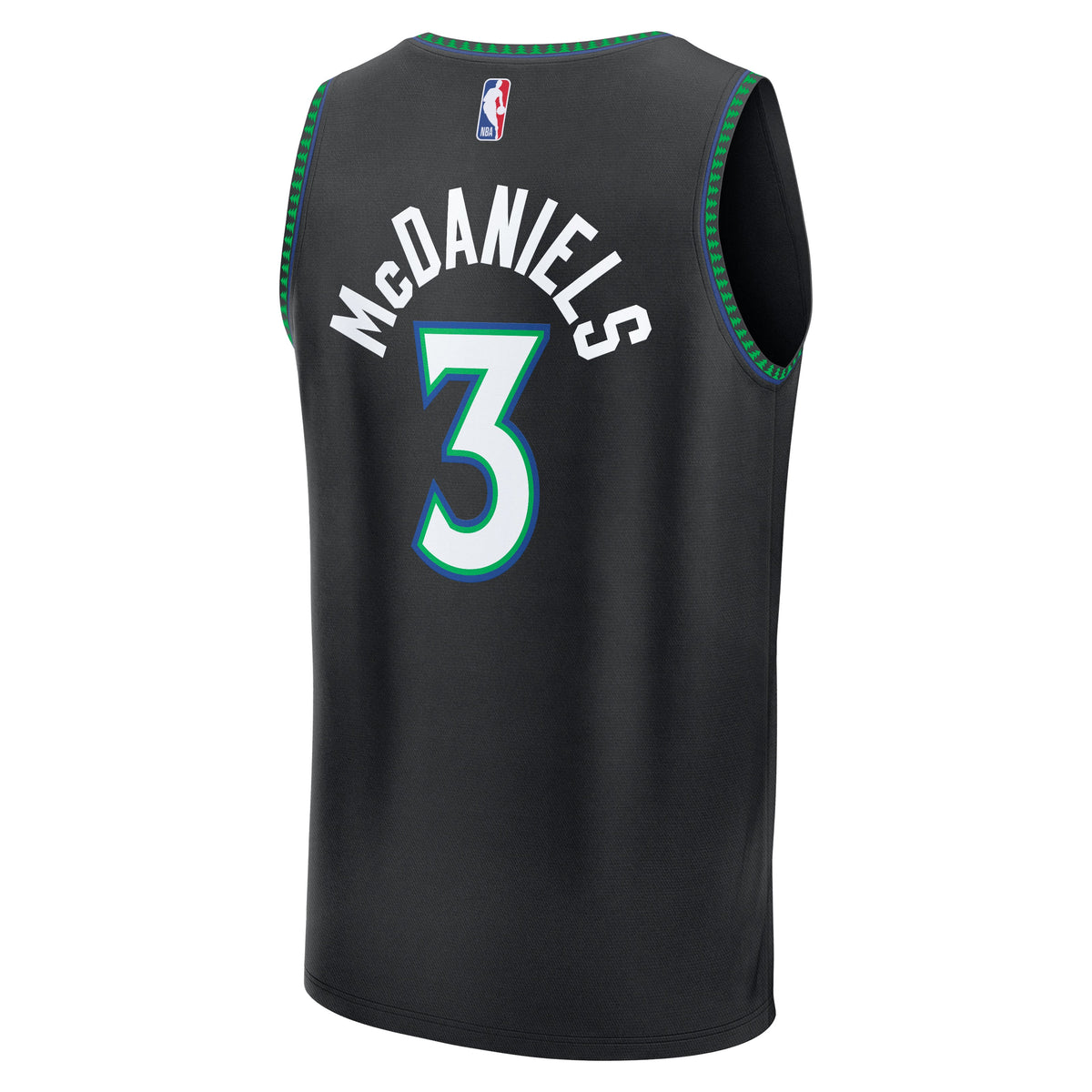 Men's Minnesota Timberwolves Jaden McDaniels Fanatics Black Fast Break Jersey - Statement Edition