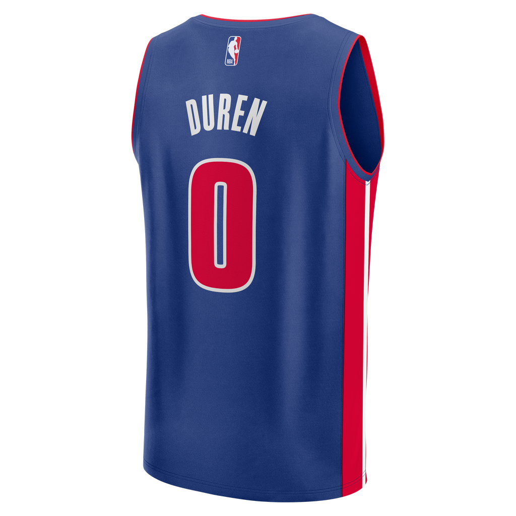 Men's Detroit Pistons Jalen Duren Fanatics Blue Fast Break Replica Jersey - Icon Edition