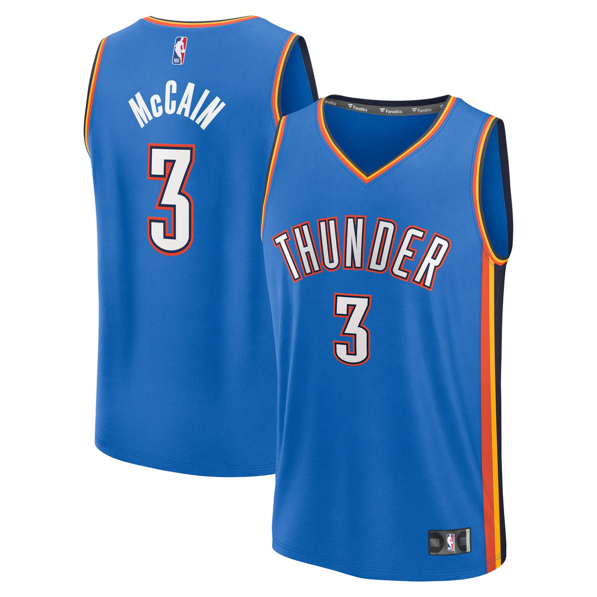 Men's Oklahoma City Thunder Jared McCain Fanatics Blue Fast Break Jersey - Icon Edition