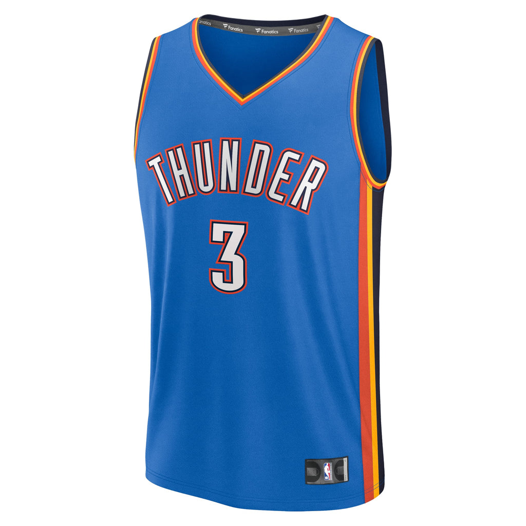 Men's Oklahoma City Thunder Jared McCain Fanatics Blue Fast Break Jersey - Icon Edition