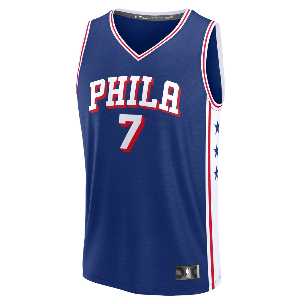 Men's Philadelphia 76ers Jaylen Brown Fanatics Royal Fast Break Jersey - Icon Edition