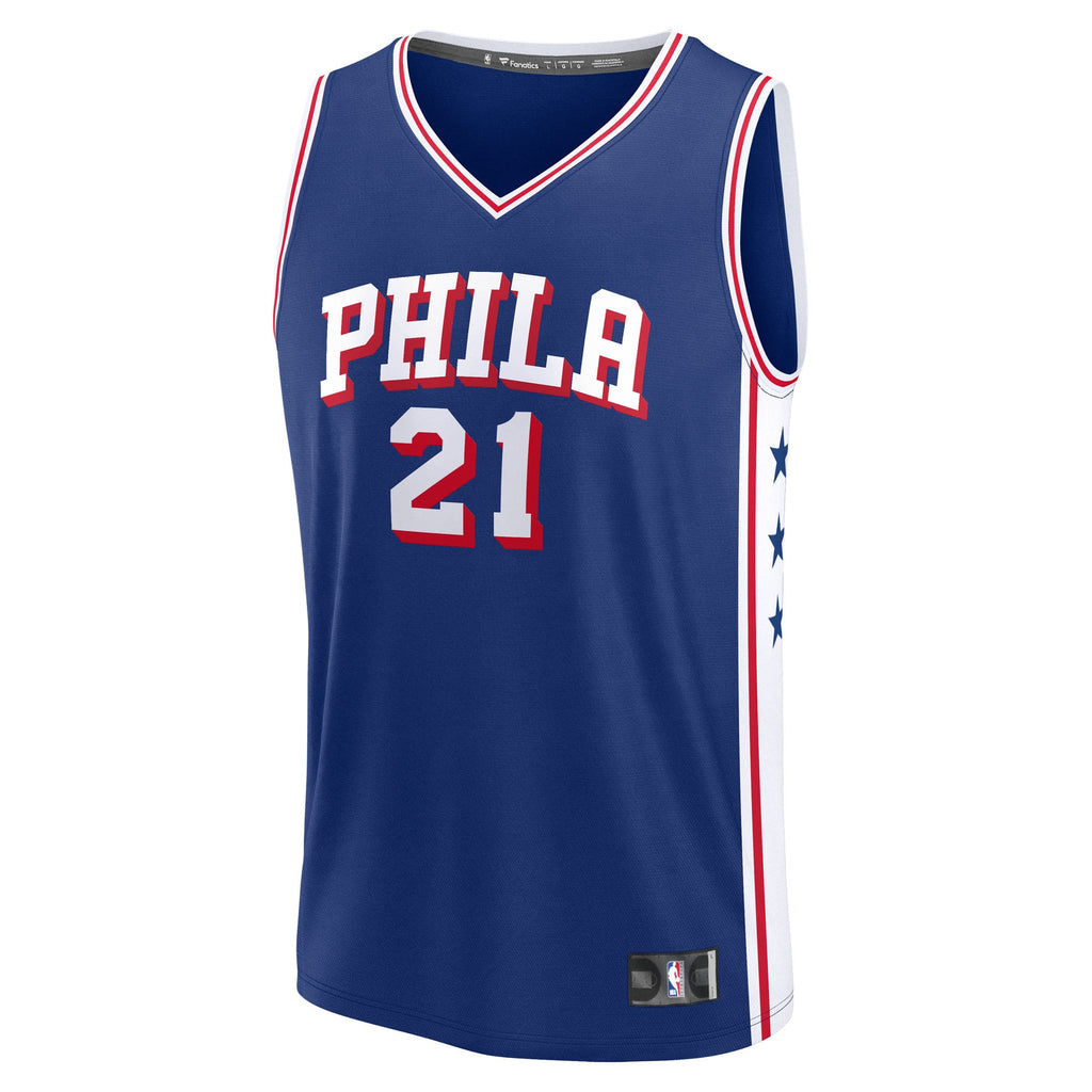 Men's Philadelphia 76ers Joel Embiid Fanatics Royal Fast Break Replica Player Jersey - Icon Edition