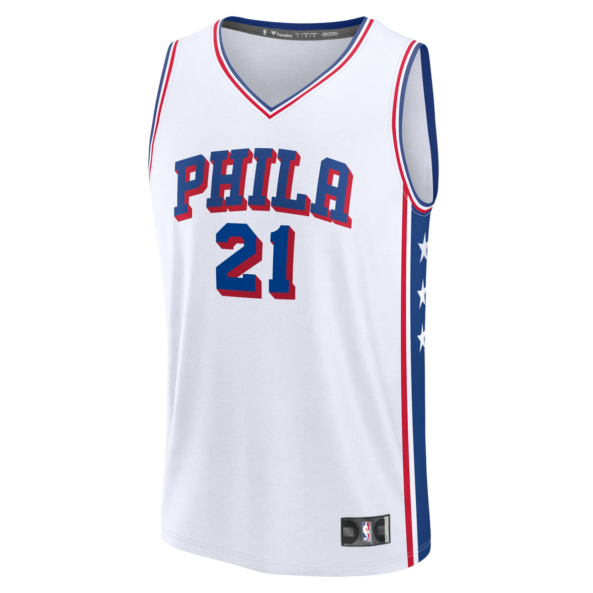 Men's Philadelphia 76ers Joel Embiid Fanatics White Fast Break Replica Player Jersey - Association Edition