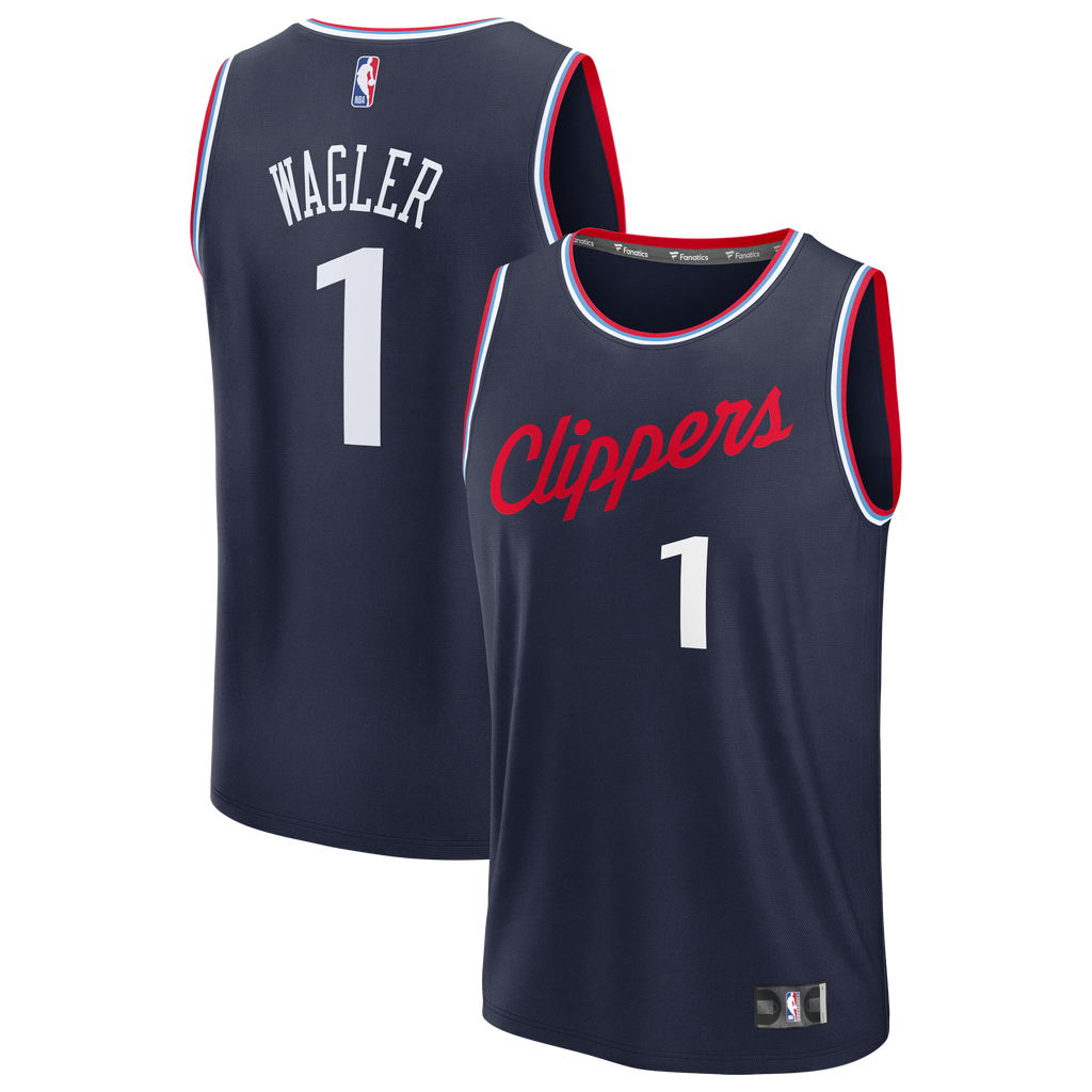 Men's LA Clippers Keaton Wagler Fanatics Navy 2026 NBA Draft First Round Pick Fast Break Jersey - Icon Edition