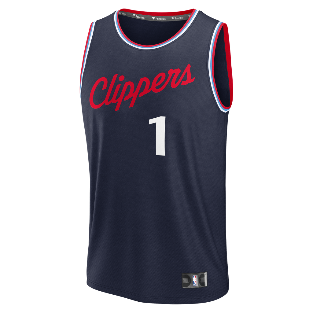 Men's LA Clippers Keaton Wagler Fanatics Navy 2026 NBA Draft First Round Pick Fast Break Jersey - Icon Edition