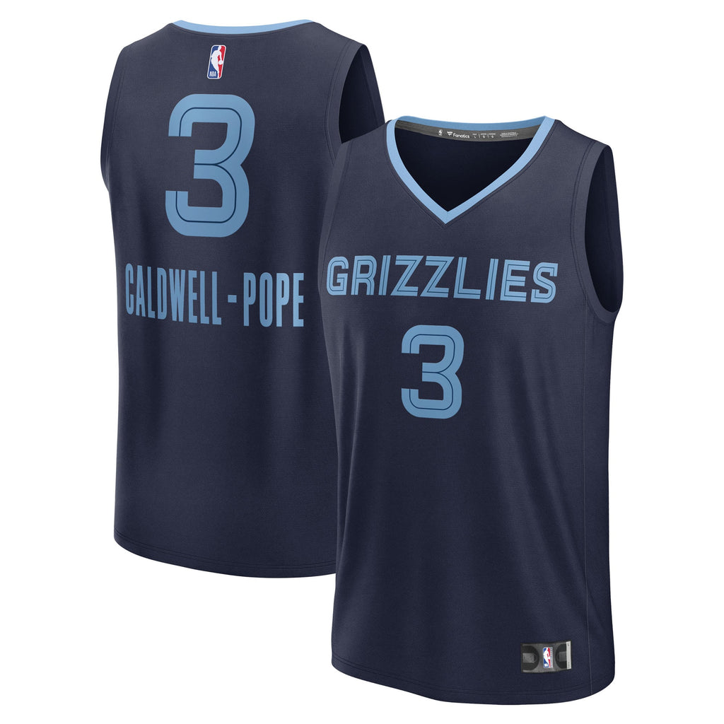 Men's Memphis Grizzlies Kentavious Caldwell-Pope Fanatics Navy Fast Break Replica Player Jersey - Icon Edition