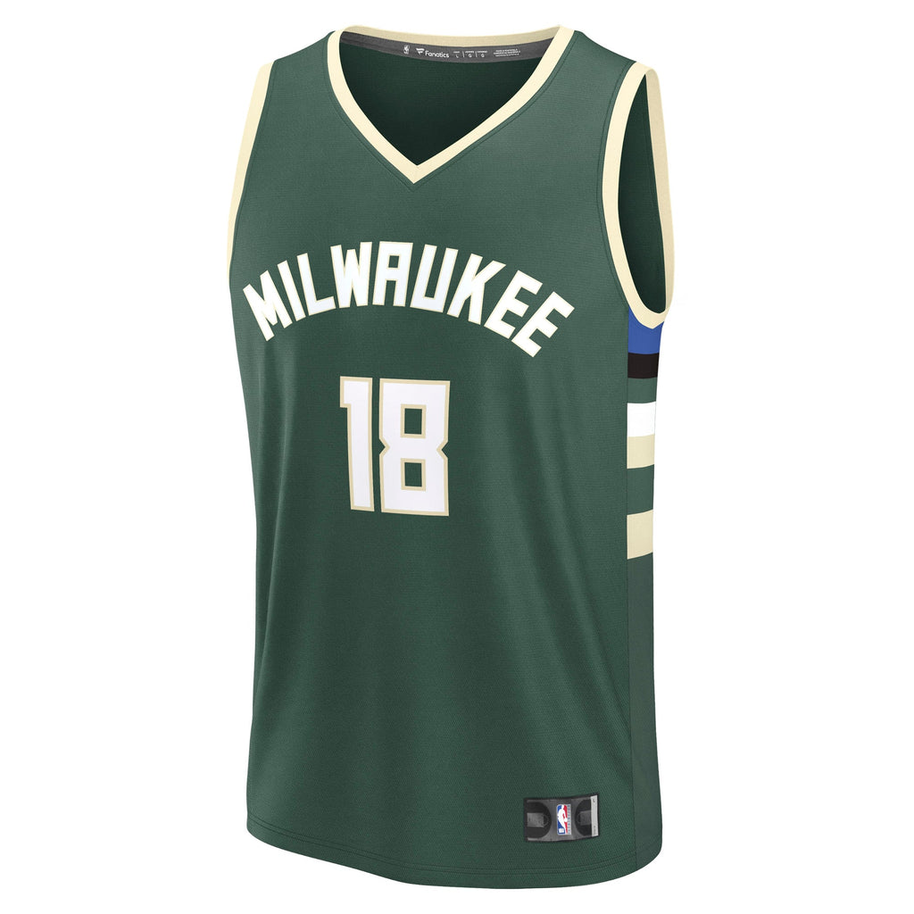 Men's Milwaukee Bucks Kyle Kuzma Fanatics Hunter Green Fast Break Replica Player Jersey - Icon Edition