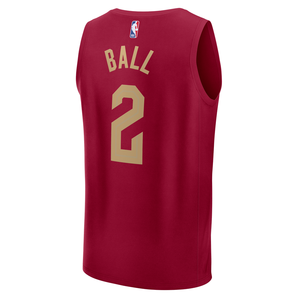 Men's Cleveland Cavaliers Lonzo Ball Fanatics Wine Fast Break Replica Jersey - Icon Edition