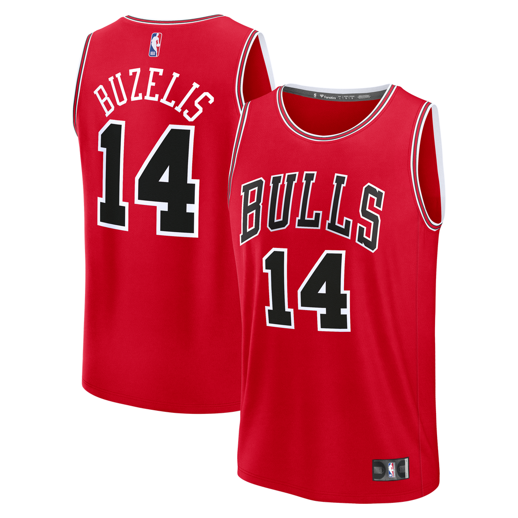 Men's Chicago Bulls Matas Buzelis Fanatics Red Fast Break Replica Player Jersey - Icon Edition