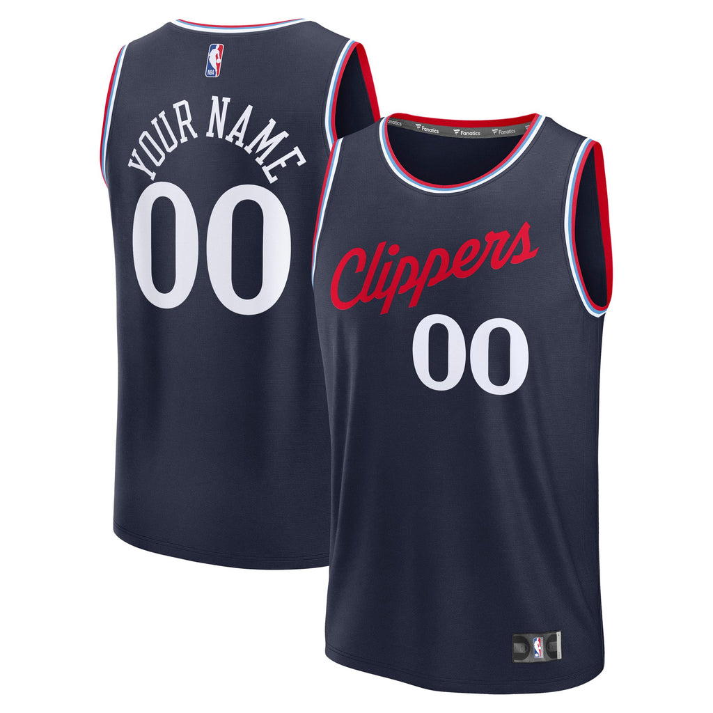 Men's LA Clippers Fanatics Navy Fast Break Custom Jersey - Icon Edition