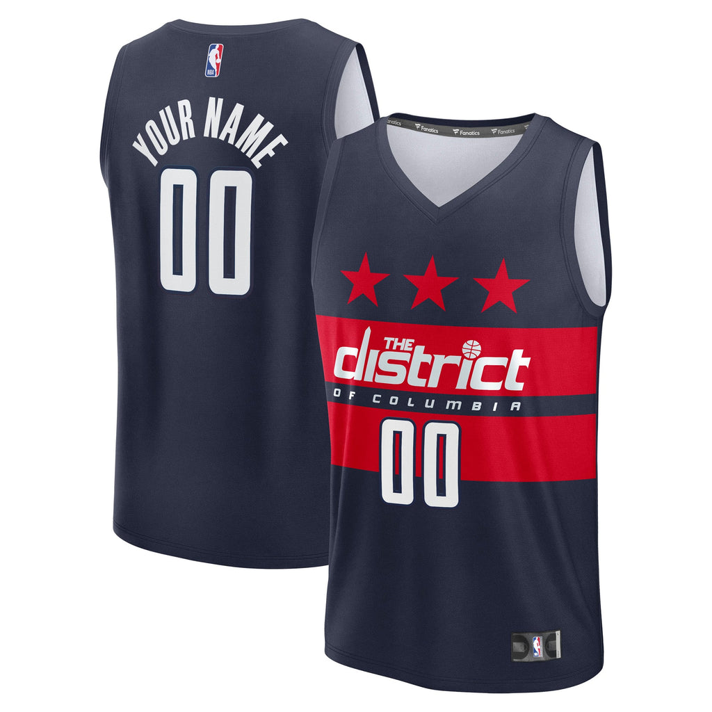 Men's Washington Wizards Fanatics Navy Fast Break Custom Jersey - Statement Edition
