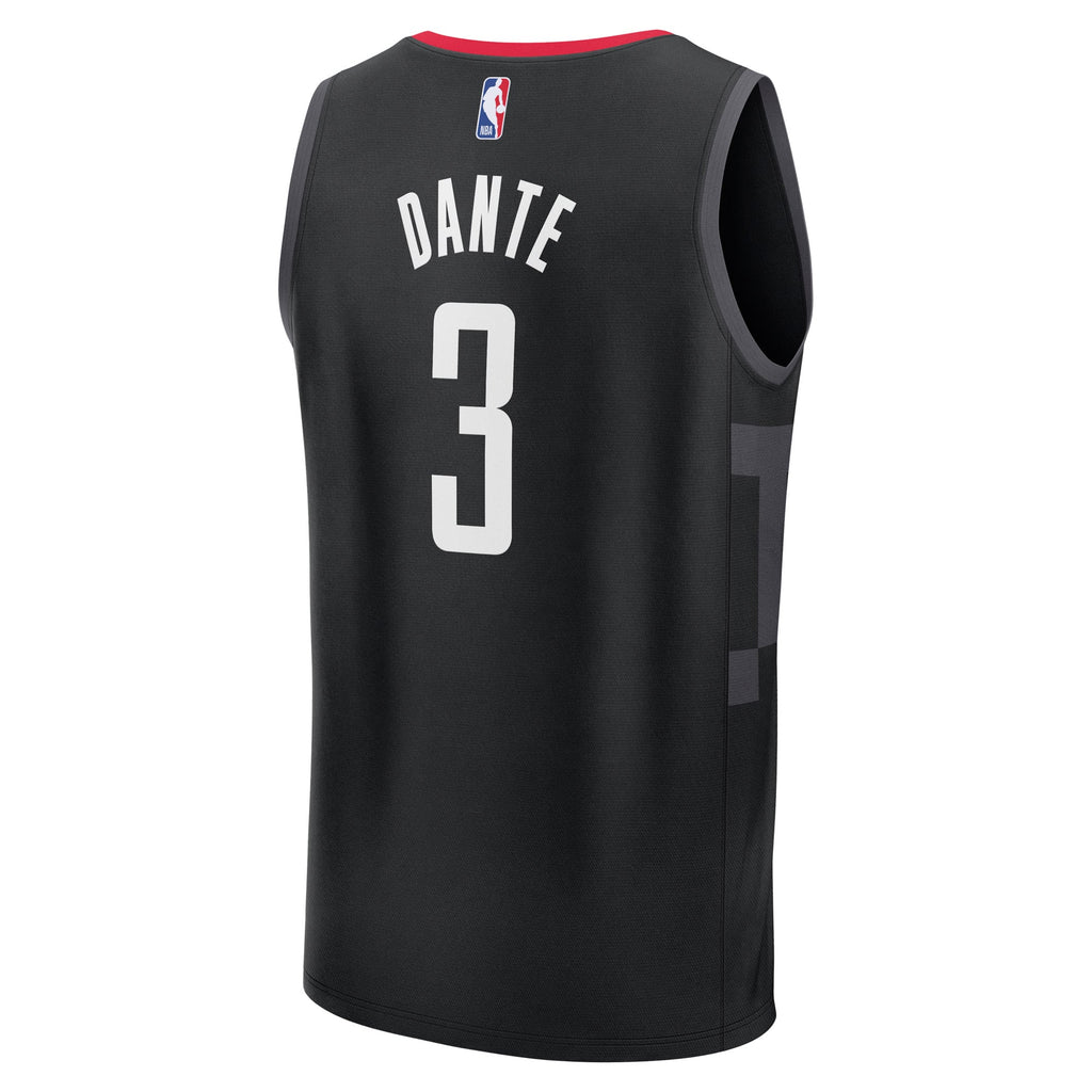 Men's Houston Rockets N'Faly Dante Fanatics Black Fast Break Replica Player Jersey - Statement Edition