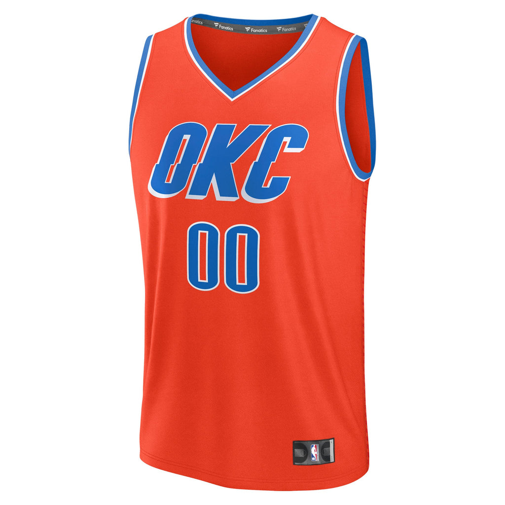 Men's Oklahoma City Thunder Fanatics Orange Fast Break Custom Jersey - Statement Edition