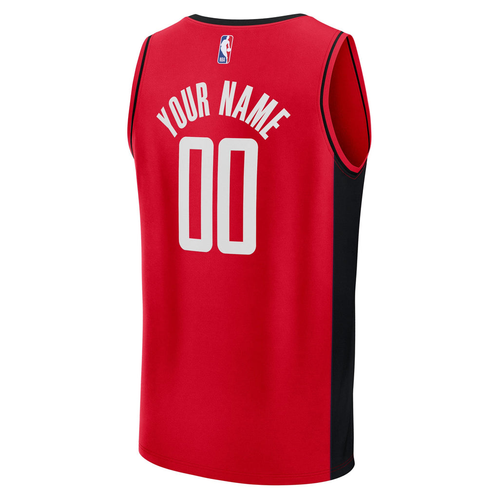 Men's Houston Rockets Fanatics Red Fast Break Custom Jersey - Icon Edition