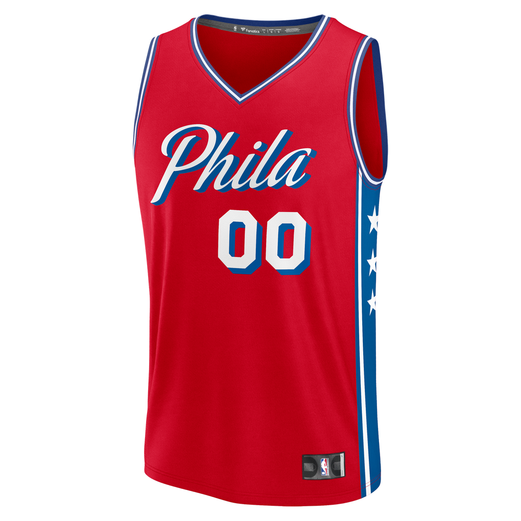 Men's Philadelphia 76ers  Fanatics Red Fast Break Custom Jersey - Icon Edition
