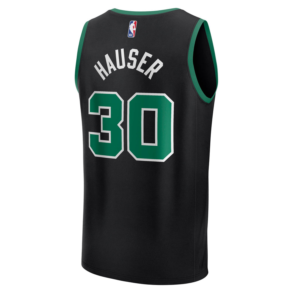 Men's Boston Celtics Sam Hauser Fanatics Black Fast Break Replica Player Jersey - Statement Edition