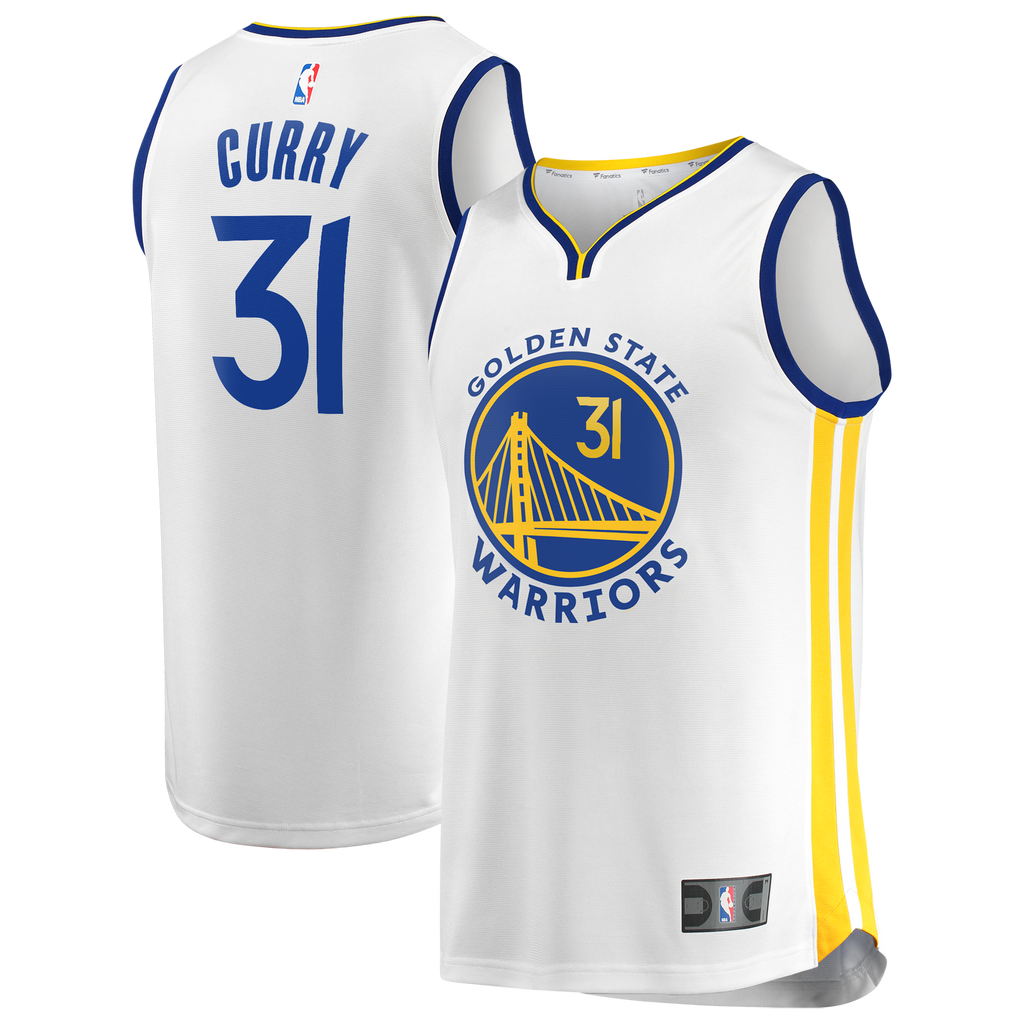 Men's Golden State Warriors Seth Curry Fanatics White Fast Break Replica Player Jersey - Association Edition