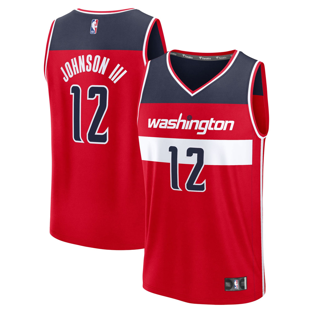 Men's Washington Wizards Tre Johnson III Fanatics Red 2025 NBA Draft First Round Pick Fast Break Replica Jersey - Icon Edition