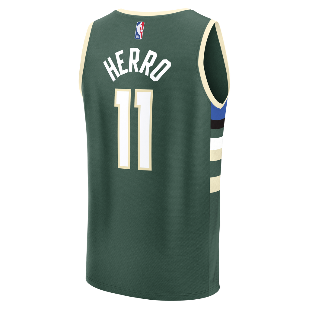 Men's Milwaukee Bucks Tyler Herro Fanatics Hunter Green Fast Break Replica Jersey - Icon Edition