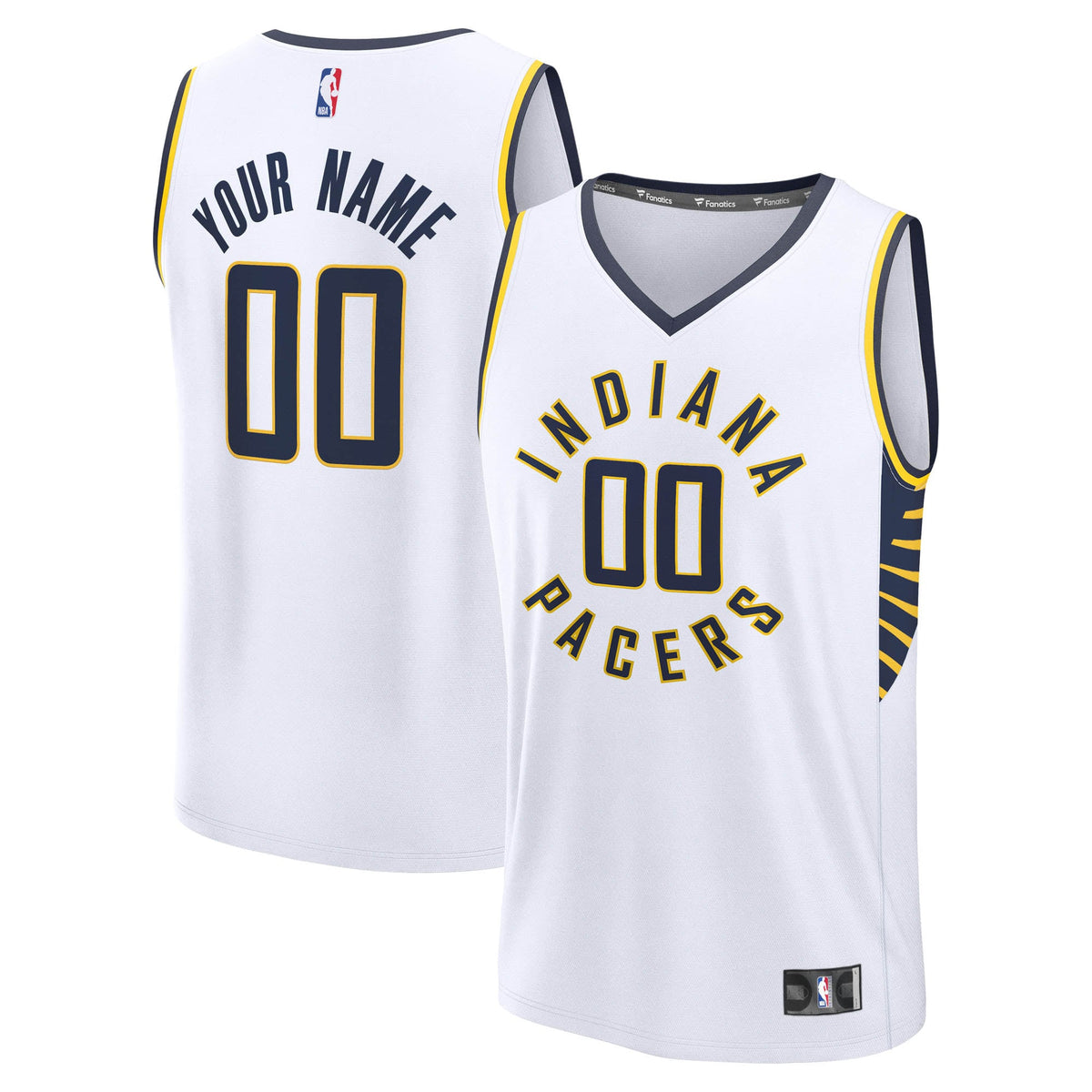 Men's Indiana Pacers  Fanatics White Fast Break Custom Jersey - Icon Edition