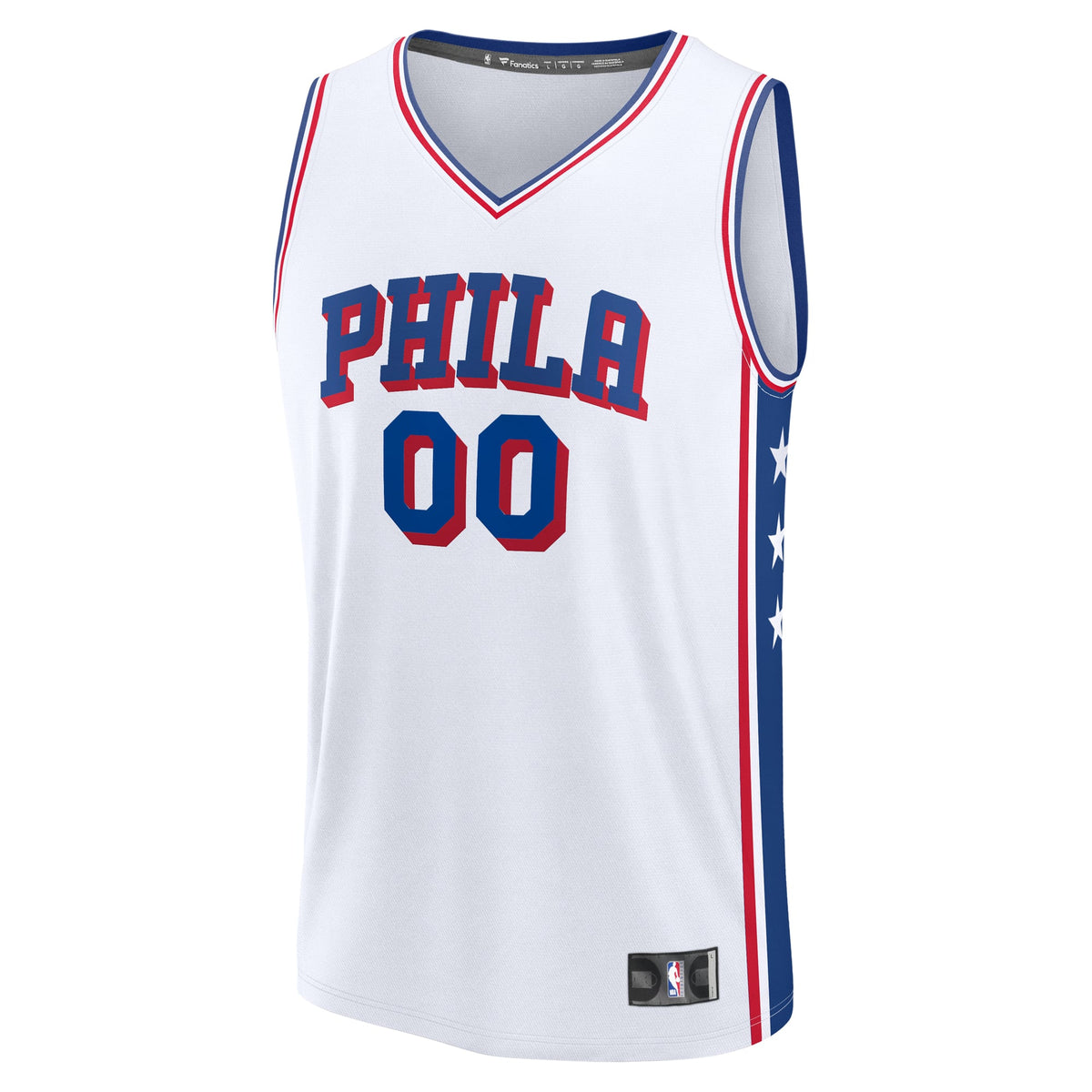 Men's Philadelphia 76ers Fanatics White Fast Break Custom Jersey - Association Edition