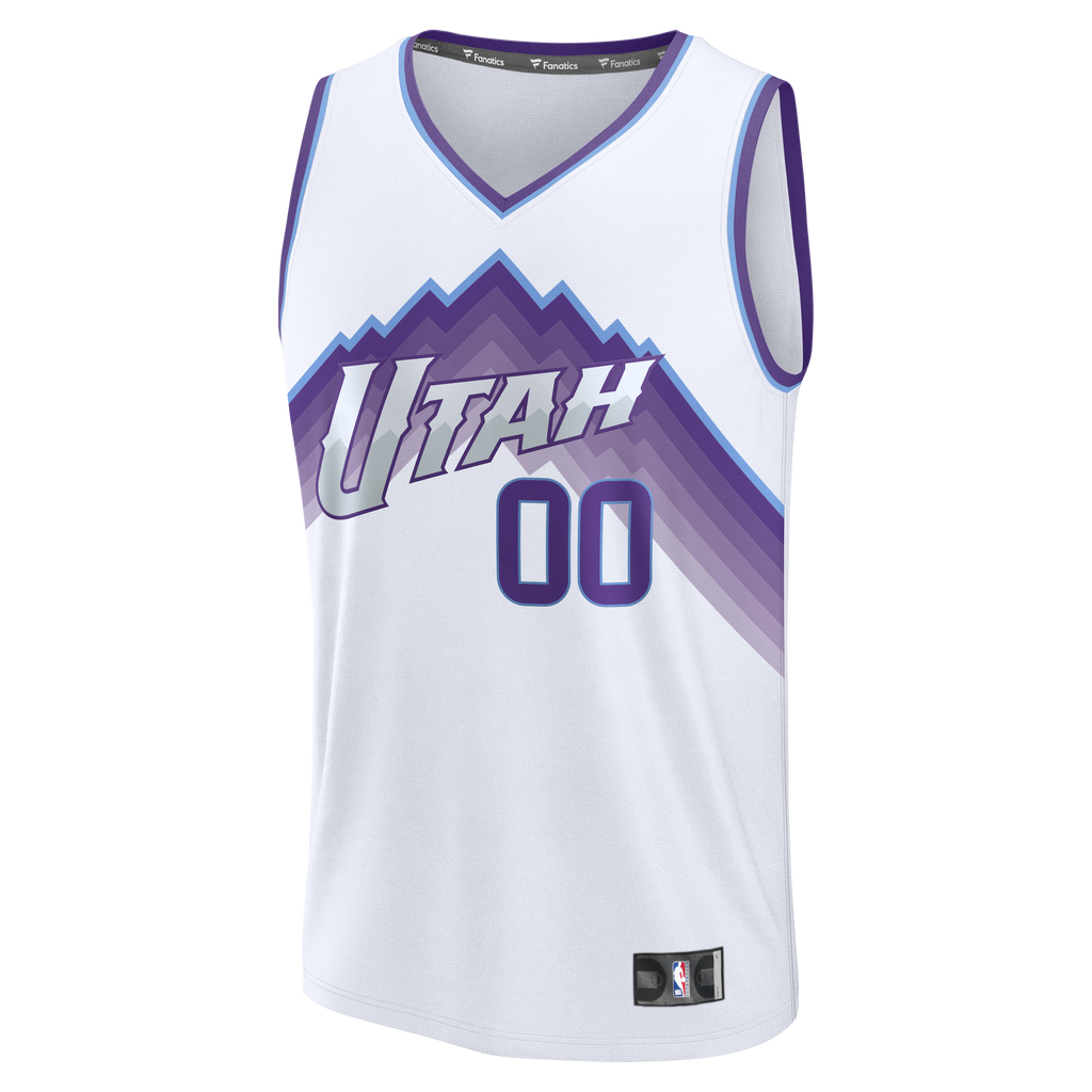 Men's Utah Jazz Fanatics White Fast Break Replica Custom Jersey - Association Edition