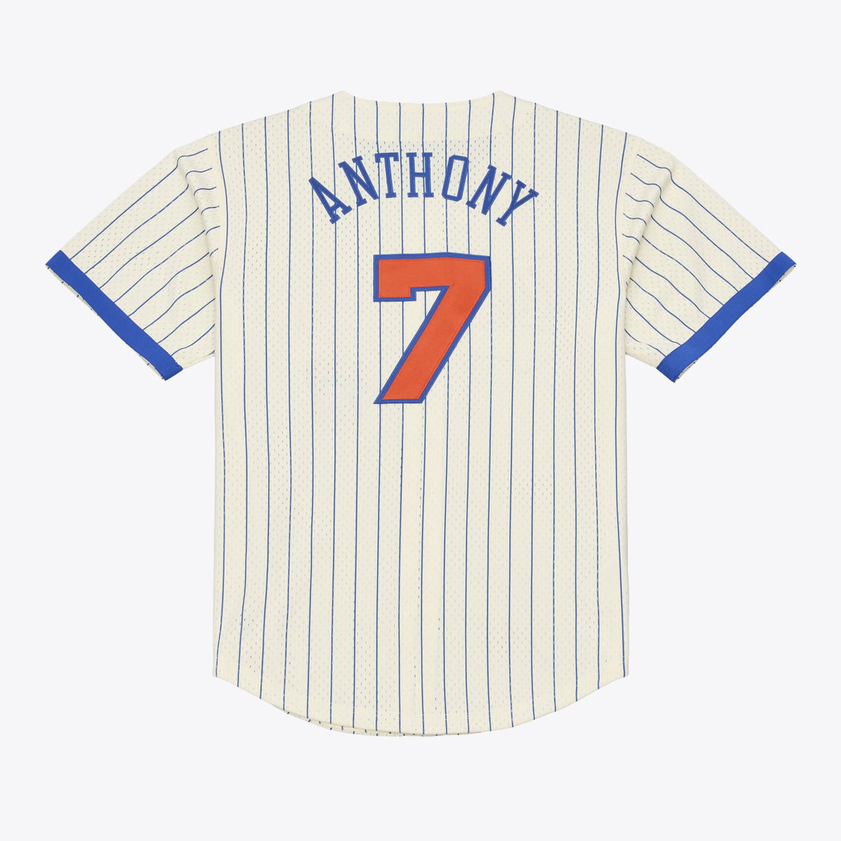 Men's New York Knicks Carmelo Anthony Mitchell & Ness Cream Hardwood Classics Player Mesh Button-Front Jersey