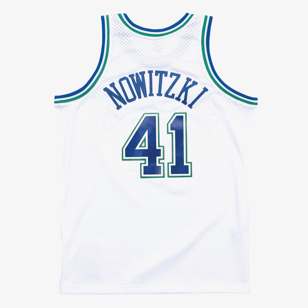 Men's Dallas Mavericks Dirk Nowitzki Mitchell & Ness White 1998-99 Hardwood Classics Swingman Jersey