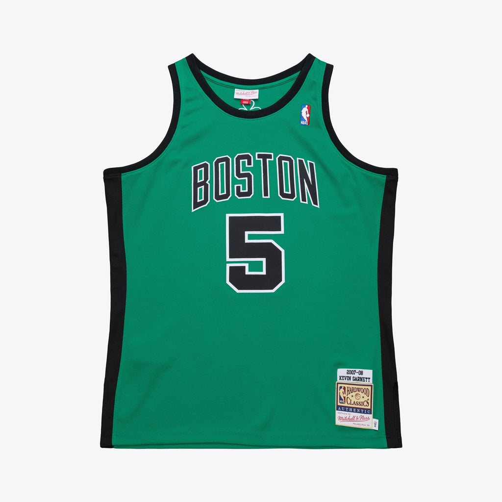 Men's Boston Celtics Kevin Garnett Mitchell & Ness Kelly Green 2007-08 Hardwood Classics Authentic Jersey