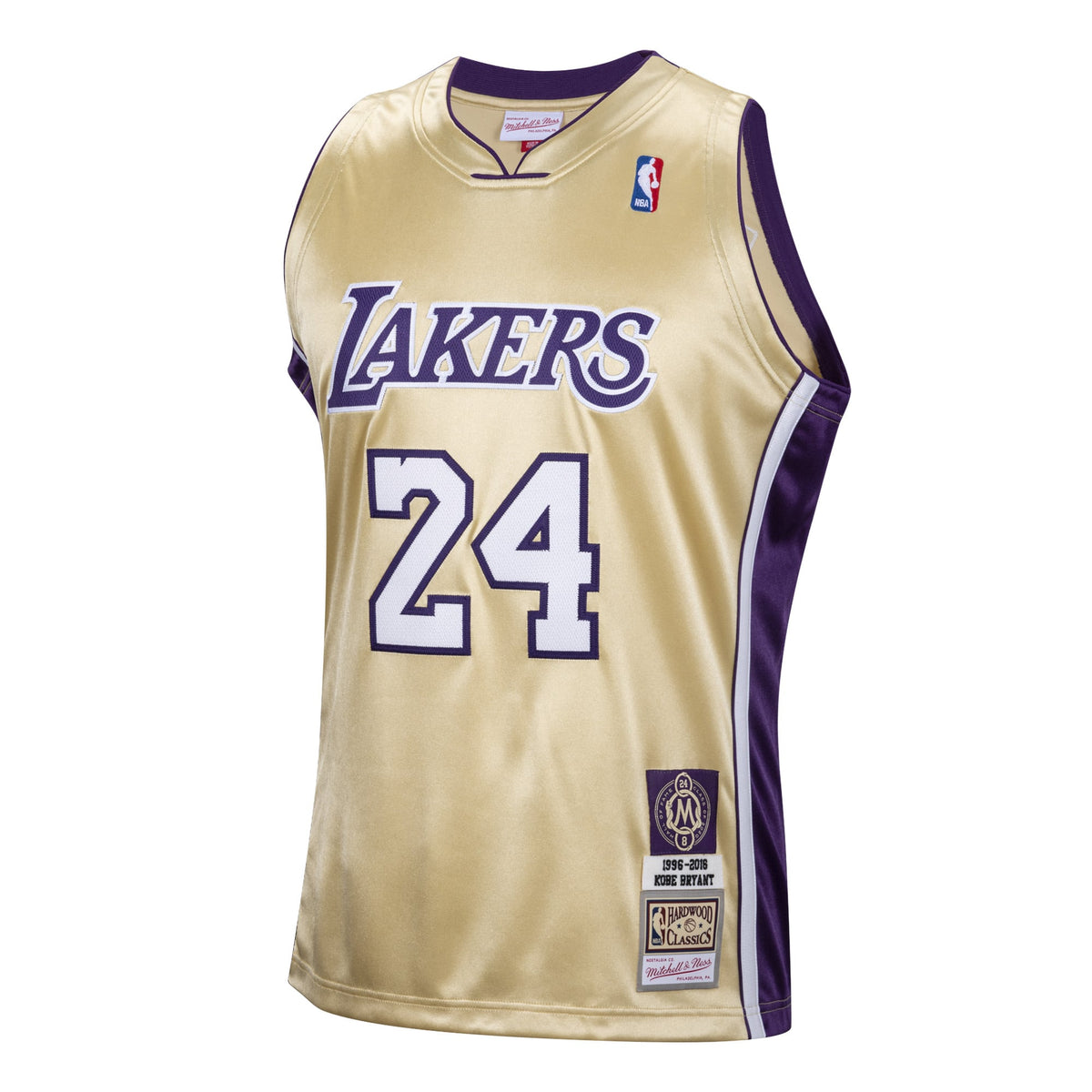 Men's Los Angeles Lakers Kobe Bryant Mitchell & Ness Gold Hall of Fame Class of 2020 #24 Authentic Hardwood Classics Jersey