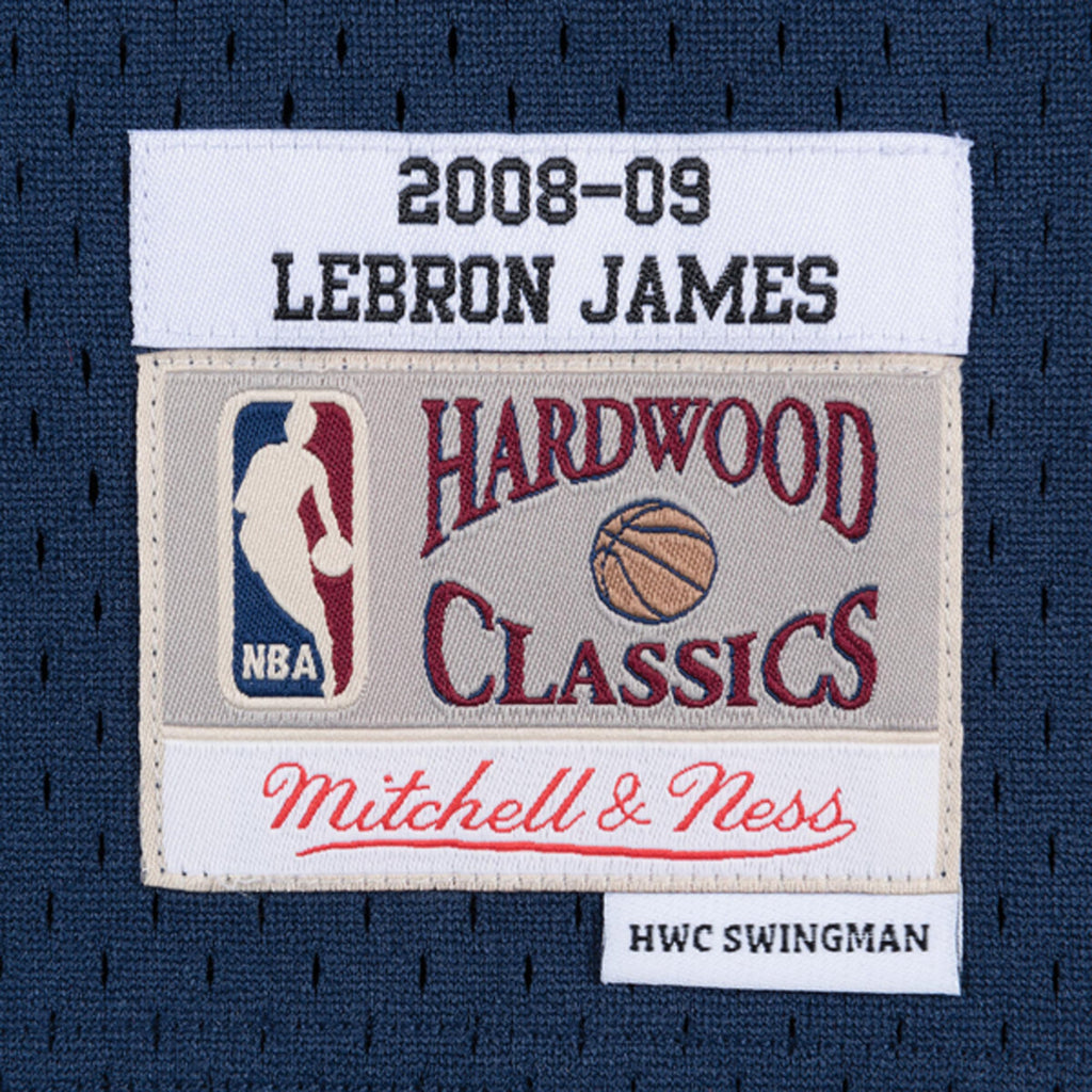 Men's Cleveland Cavaliers LeBron James Mitchell & Ness Navy Hardwood Classics Swingman Jersey